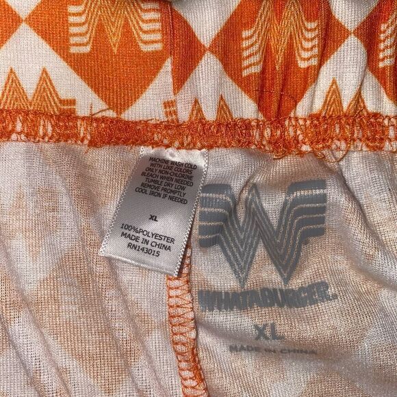 Whataburger Adult Pajama PJ Pants Orange & White Logo Unisex Xl Polyester Jogger - Picture 4 of 9